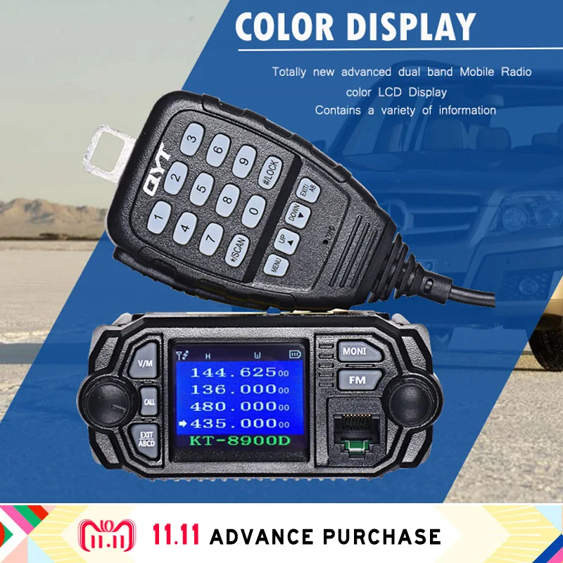 Qyt kt 8900d Автомобильная радиостанция Двухдиапазонная vhf uhf uv walkie talkie station кошелек