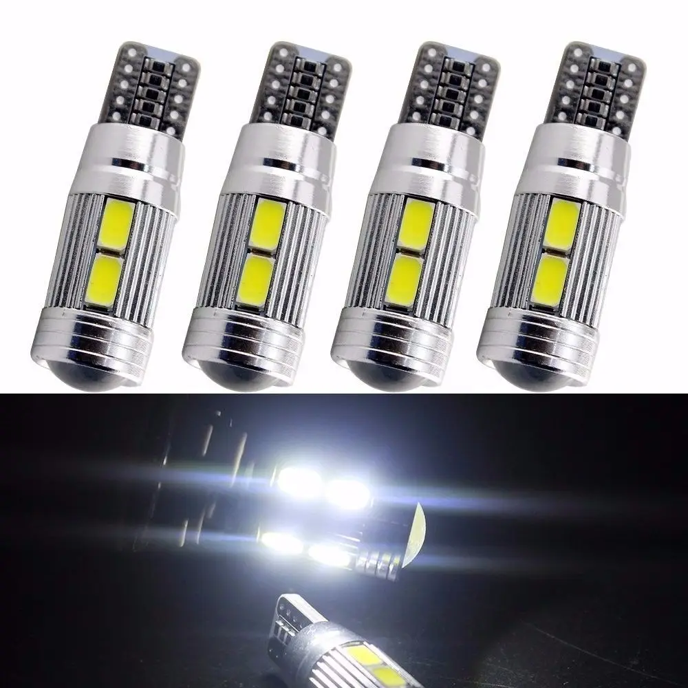 

4 Veilleuses LED W5W T10 Canbus ANTI ERREUR ODB Blanc COB voiture ampoule 10 5630/5730 SMD