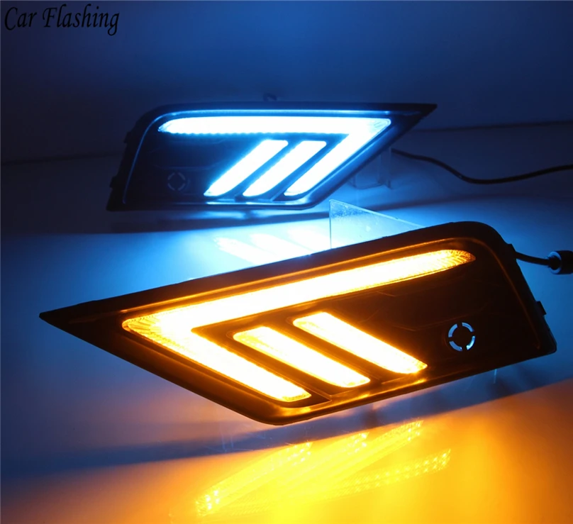 1 комплект Автомобильные светодиодные дневные ходовые огни для Volkswagen VW Tiguan 2017 2018