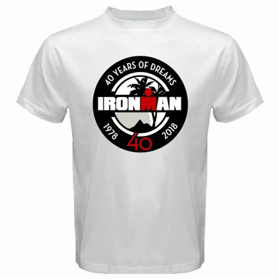 Ironman 40 лет снов Триатлон мужская белая футболка Размер S M L XL 2XL 3XL|Мужские футболки|