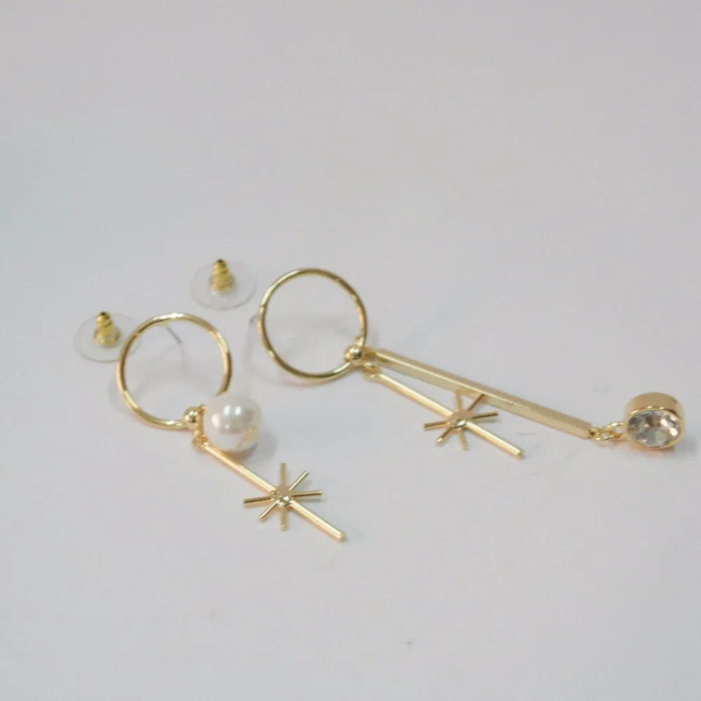 L темпераментные длинные серьги с искусственным жемчугом висячие Позолоченные