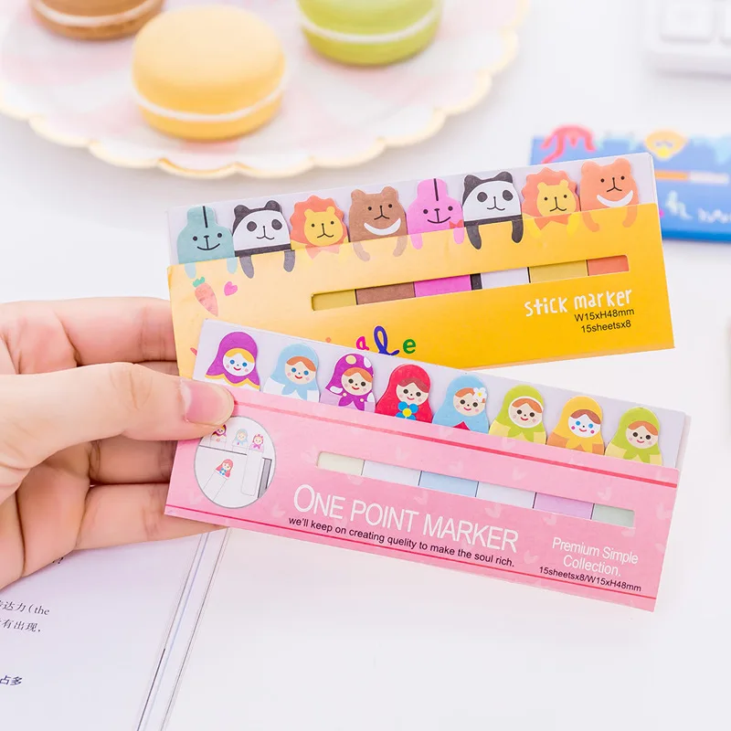 2 шт. корейский Kawaii Собака Кошка Животное почтовая липкая заметка Милая панда