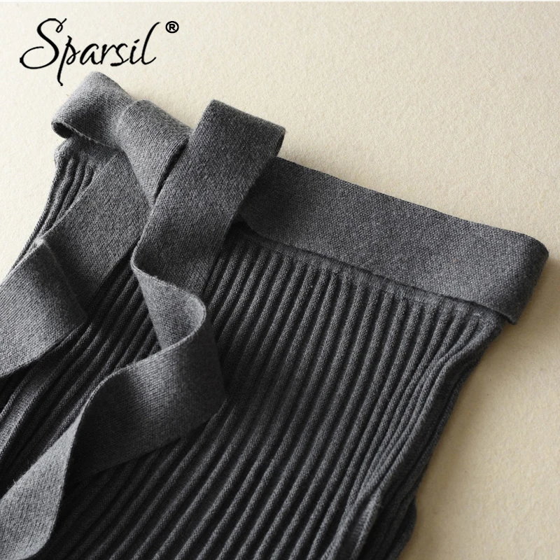 Женская Длинная шерстяная юбка Sparsil однотонная плиссированная офисная