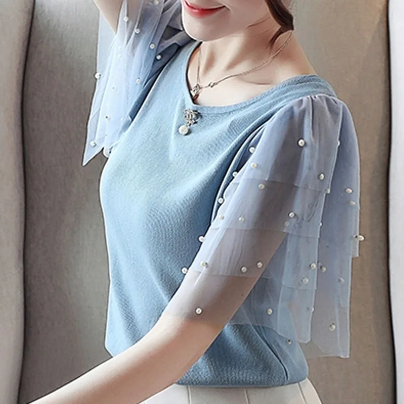 Женские топы и блузки 2019 blusas mujer de moda женские майки футболки Кружевная блуза с