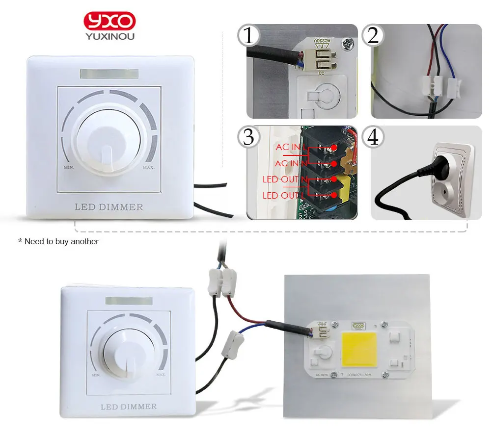 COB Точечный светильник AC110V/220 V DOB чип для светодиодной лампы Beans Smart IC 20 Вт 30 Вт 50 Вт энергосберегающая наружная лампа белый/теплый супер яркий светильник