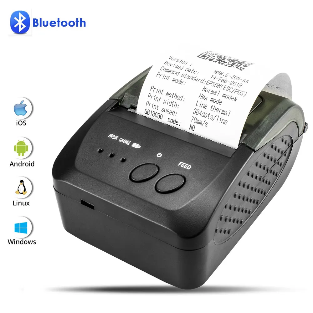 netum 58mm bluetooth thermal receipt printer with paper carry case hang on waist for android ios iphone ipad escpos nt 1809dd free global shipping