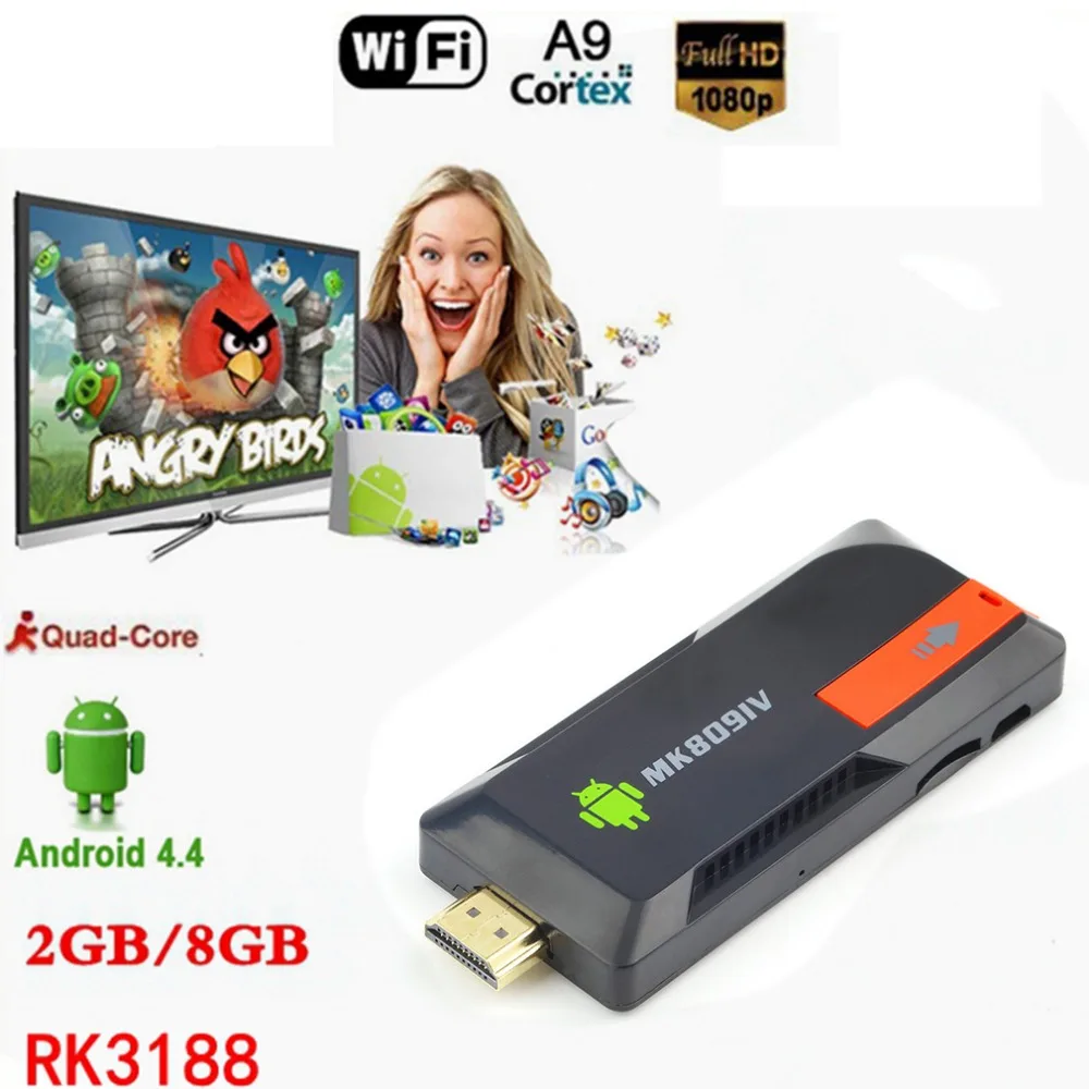 MK809IV Smart tv 2 ГБ 8 ГБ Android tv Box беспроводной ключ Android Мини ПК четырехъядерный RK3188T wifi Bluetooth ТВ игровая приставка