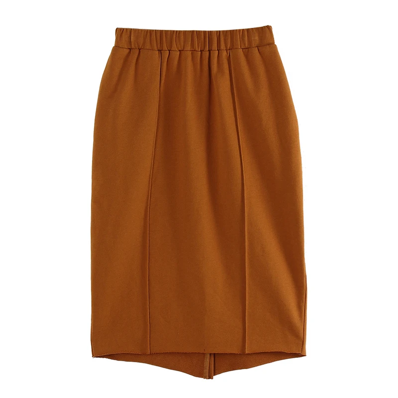 Toyouth New Autumnn Elastic High Waist Skirts Women Loose Midi Skirt H-Line Solid Ladies Causal Slim Plus Size Faldas Saia | Женская