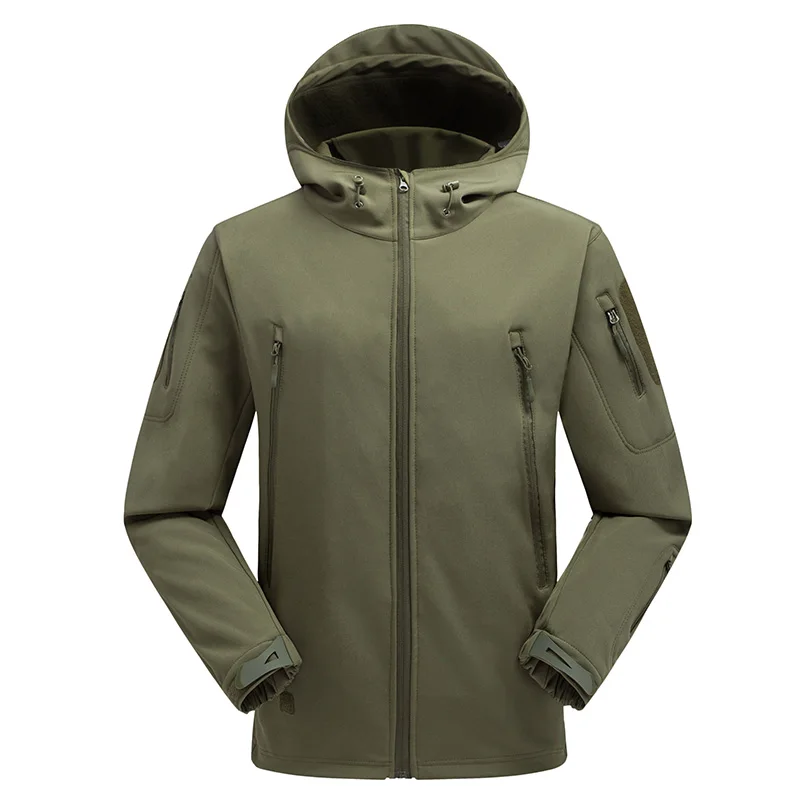 Deep army green Be A Wolf походные куртки софтшелл спортивные камуфляжные охотничьи Мужские Зимние флисовые водонепроницаемые пальто для кемпинга Лыжная одежда F056 - Цвет: Deep army green