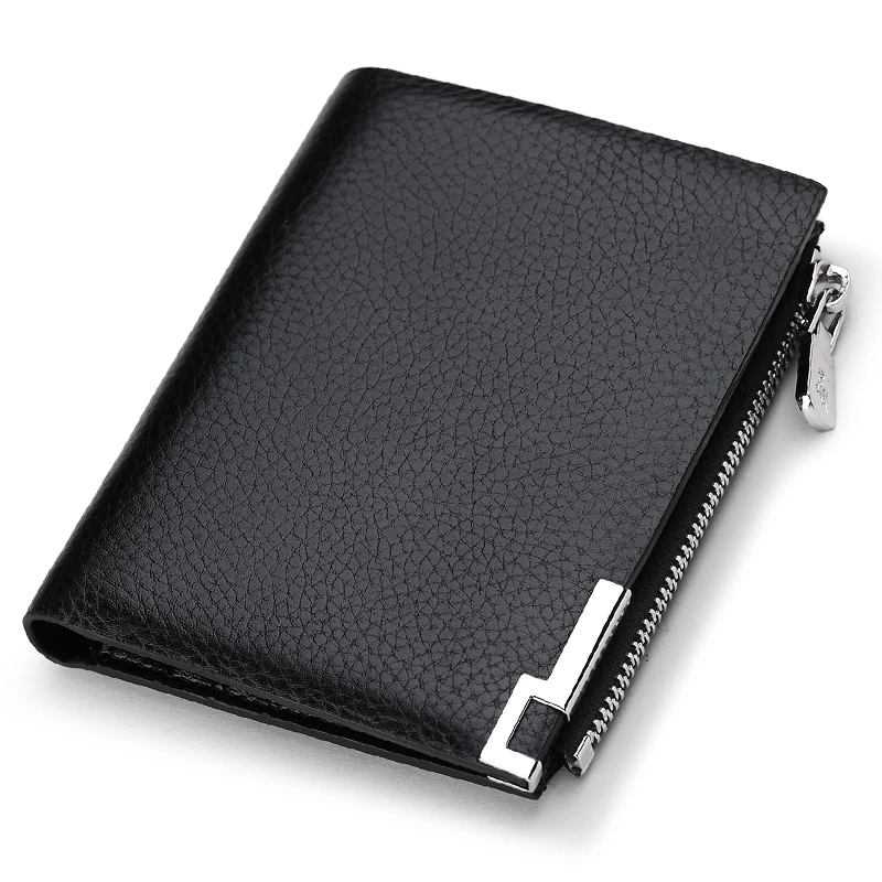 Многофункциональный мужской кожаный бумажник из натуральной кожи с карманами на