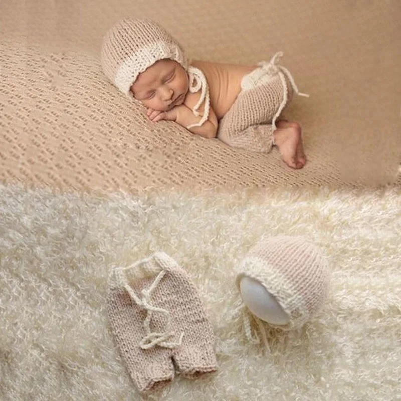 

Newborn Crochet Costume Infant Photography Accessories Baby Hats Pants Set Baby Boy Photo Shoots Newborn Photography Props 2020