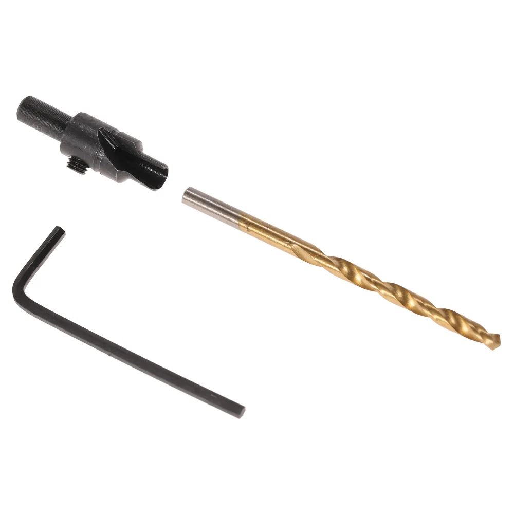 

5pcs Hss Countersink Drill Cone Bit Set 6#,8#,10#,12# 14# Quick Change Round Shank Woodworking Screw Reamer