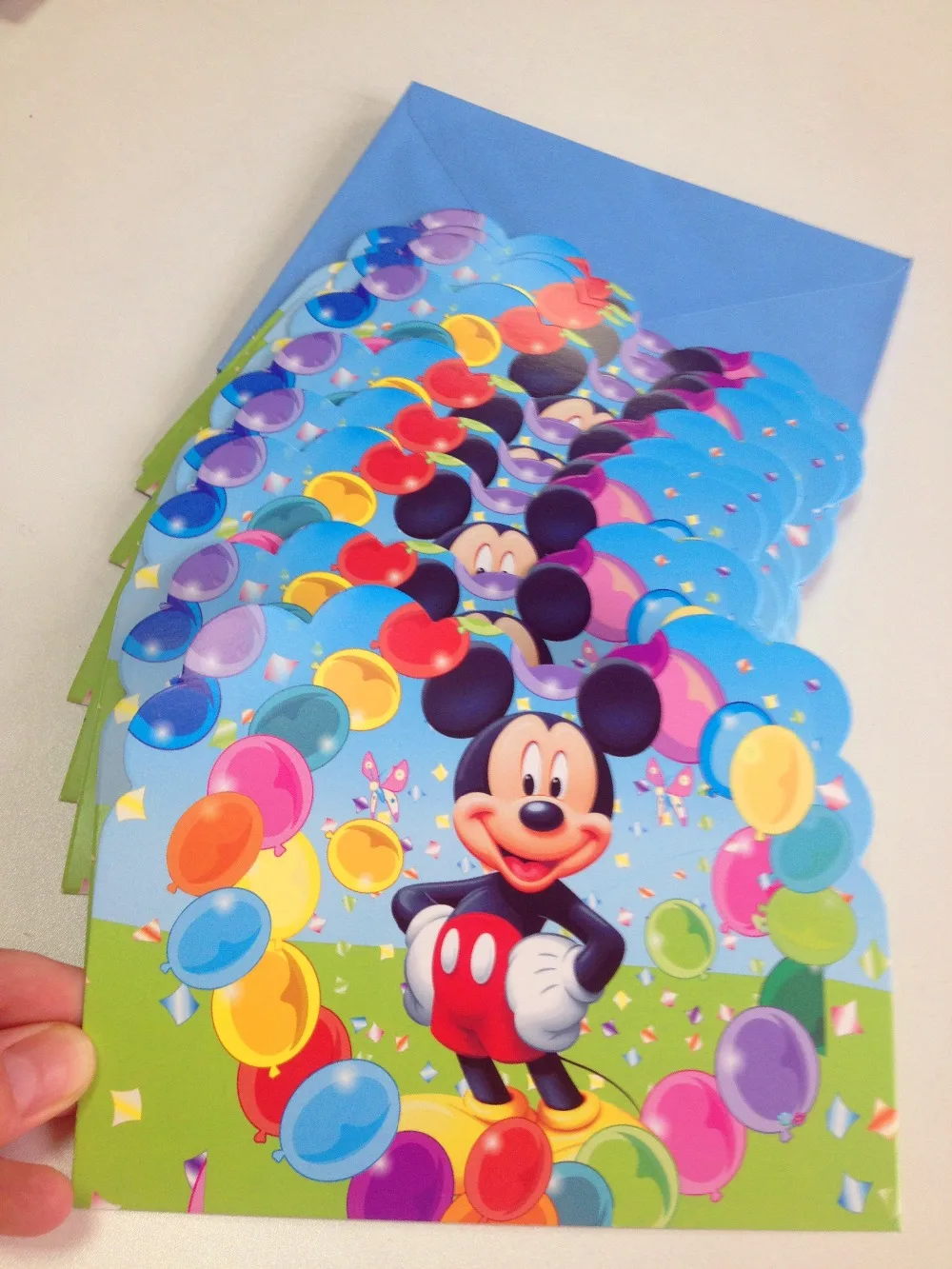 12 шт./лот товары для дня рождения Микки Мауса пригласительные открытки украшения