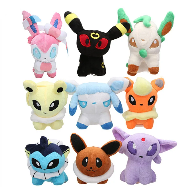9 шт./набор, Eevee Umbreon Sylveon Espeon Jolteon Vaporeon Flareon Glaceon Leafeon, плюшевые мягкие куклы в виде животных, 12-15 см