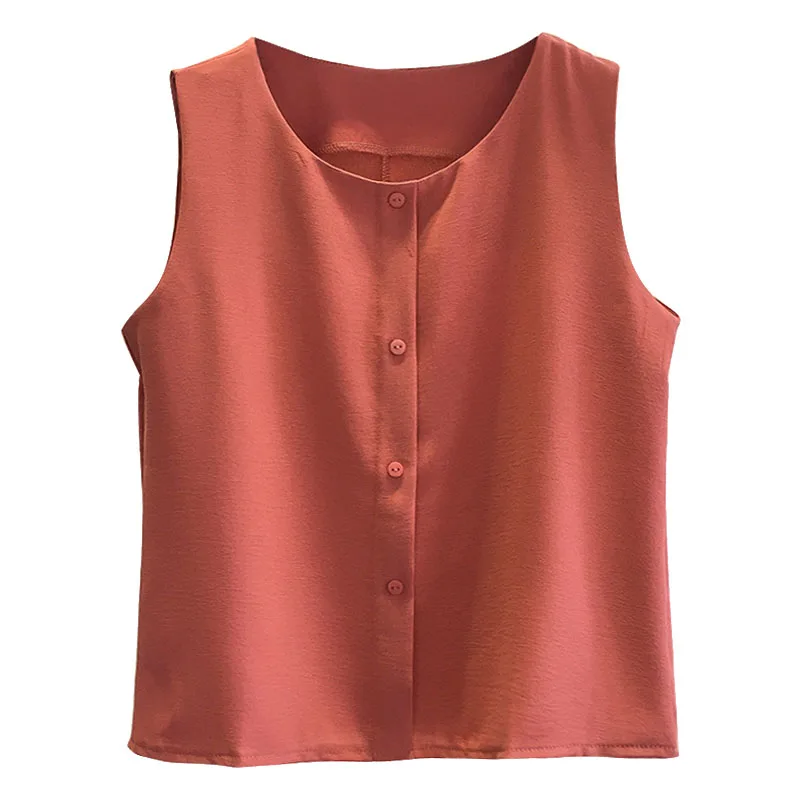 New Design Women Spring Summer Style Chiffon Blouses Shirts Lady Casual Sleeveless O-Neck Blusas Tops DF1823 |