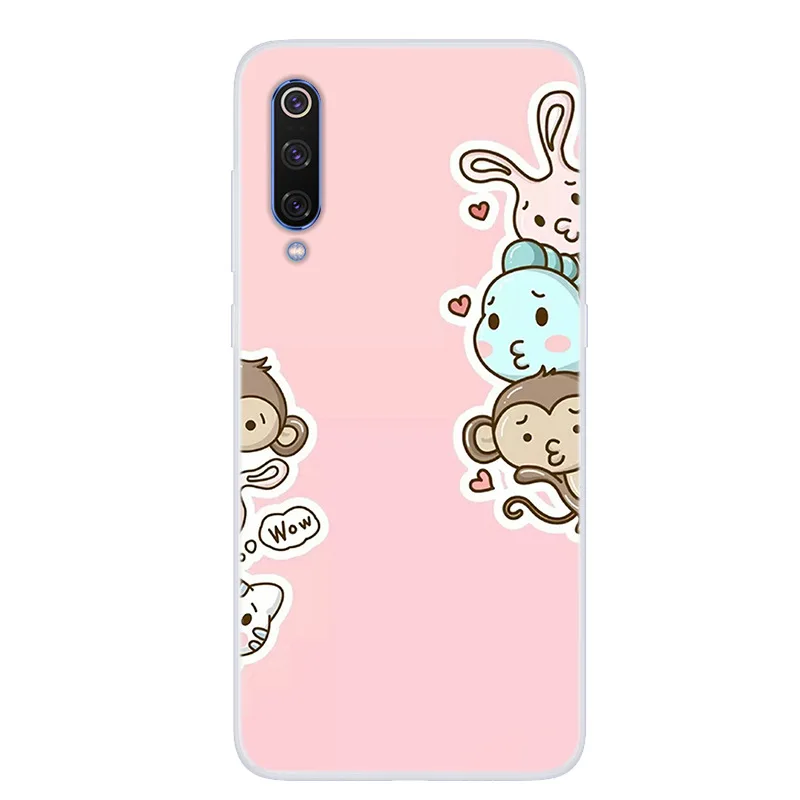 Модный милый чехол для телефона с мультяшными животными Xiaomi MI 9 SE рисунком мягкий