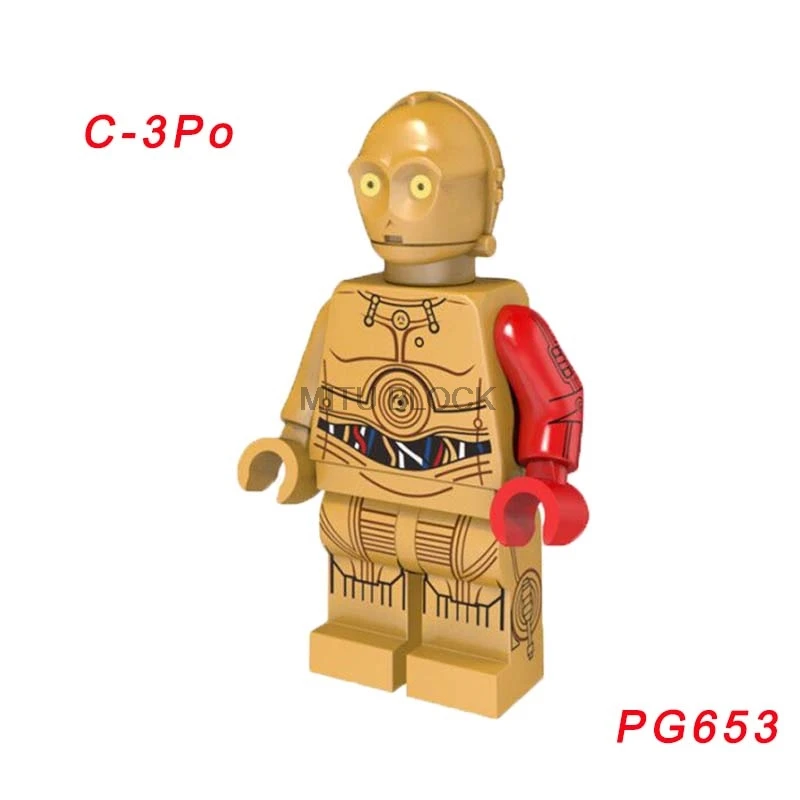 pg653 Одиночная распродажа, Звездные войны, космические войны, робот C3Po R2D2, C-3Po, R2-D2, Звезда смерти, дроид, Звездные войны, фигурки, строительные блоки - Цвет: pg653
