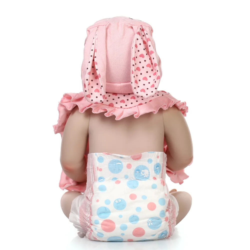 

55cm Full Silicone Bebe Reborn Girl Toy Realistic 22" Vinyl Newborn Baby Toddler Princess Doll Waterproof Body Bathe Toy