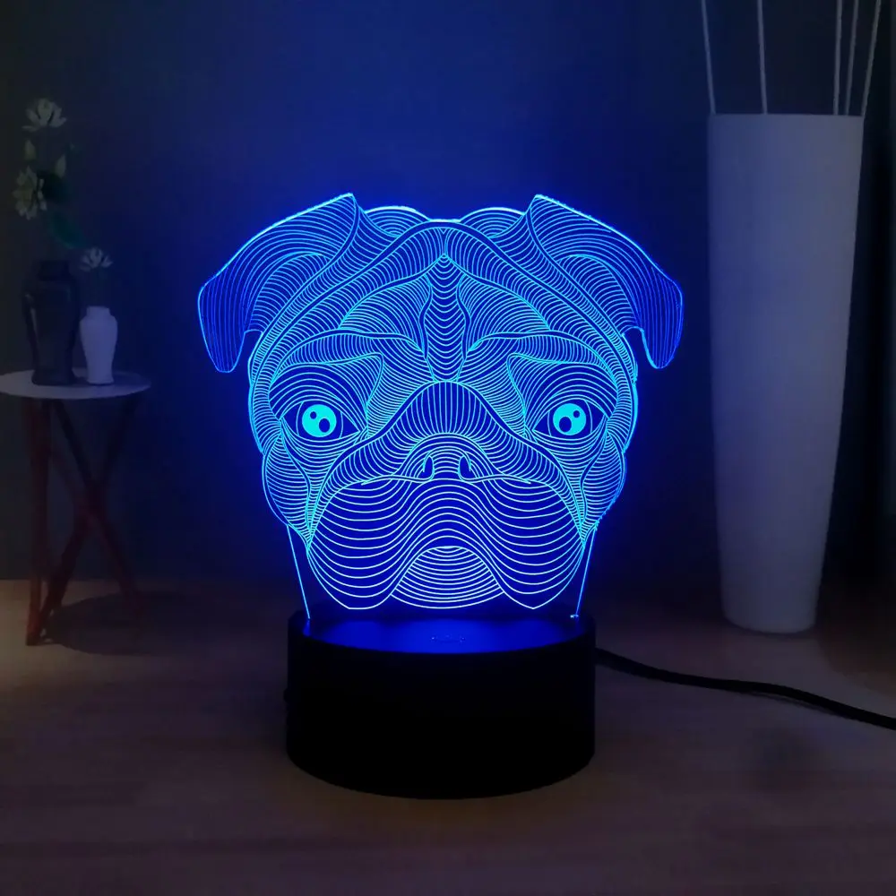 Новый мультфильм Милая голова собаки светодиодный детский ночник USB