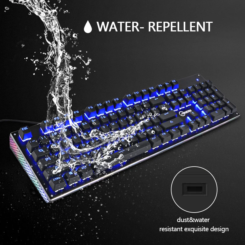 CK104 RGB Mechanical Anti-ghosting Anti-skid 104keys Backlight Egonormic Wired USB Water&amp Dust Proof Gaming Keyboard PC Gamer |