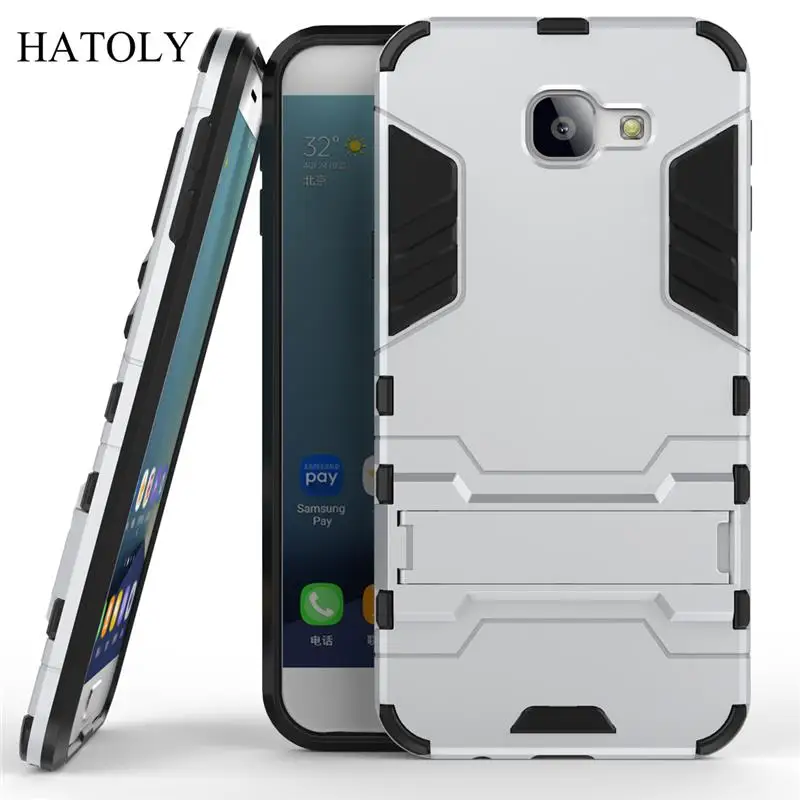 Для Samsung Galaxy A8 2016 Case Робот Броня Гибридный Прочный силиконовая Резина Hard Cover
