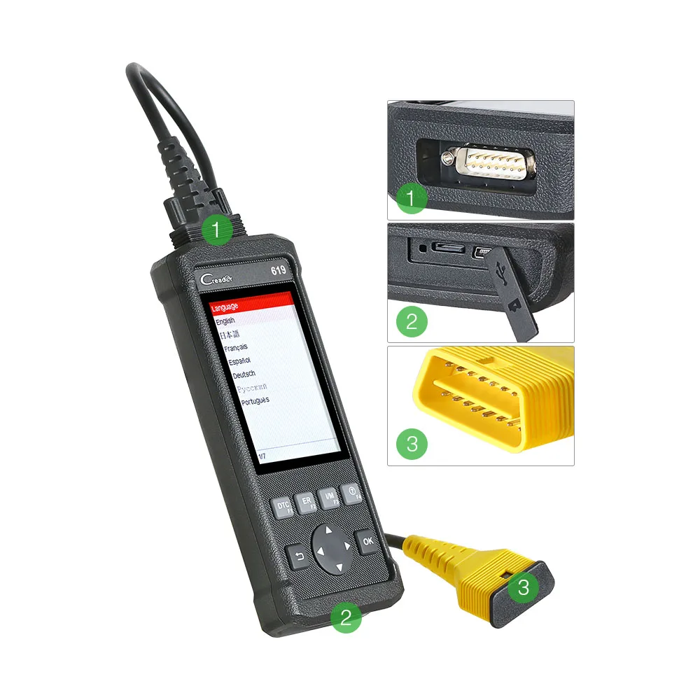Устройство чтения кода LAUNCH CReader 619 OBD2 OBDII диагностическое сканирующее устройство