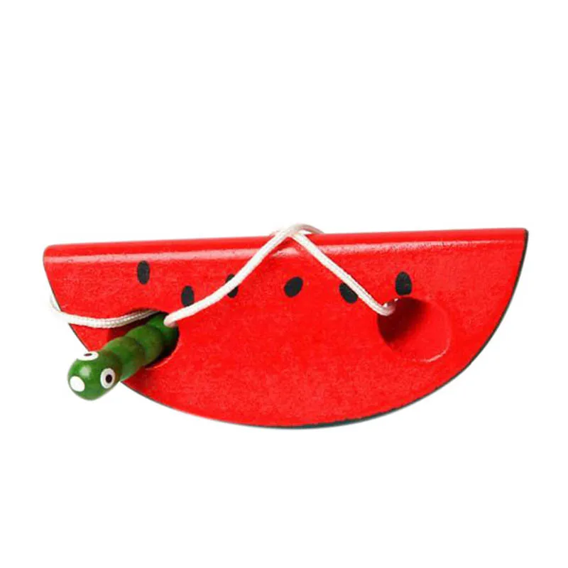 

3 Pcs Wooden Toys Worm Eat Fruit Apple Pear Gift Kids Early Learning Montessori Educational Toys NSV775