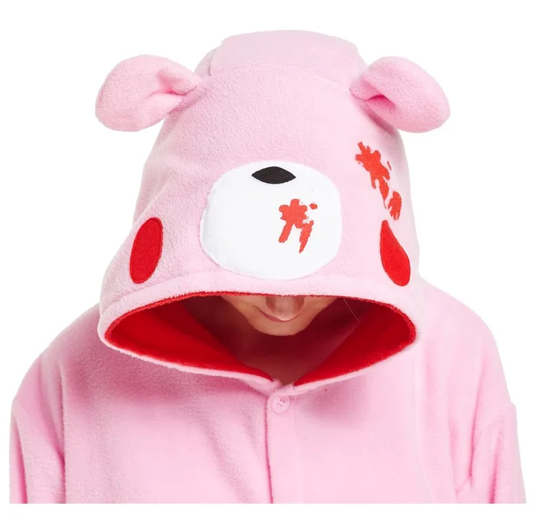 Женская пижама для животных женская одежда сна с капюшоном Kigurumi красная рисунком