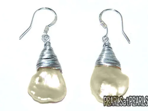 4 дюймовые серьги Крючки с натуральным белым жемчугом|pearl hook earrings|hook earringshook drop