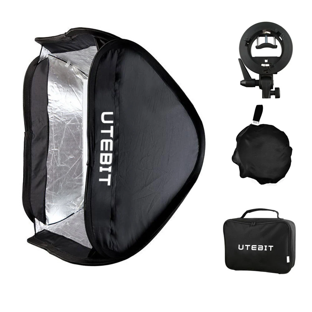UTEBIT Softbox for Speedlight Flash S Type Bracket Bowens Mount Holder Speedlite Studio Lighting Photography Set Umbrell | Электроника