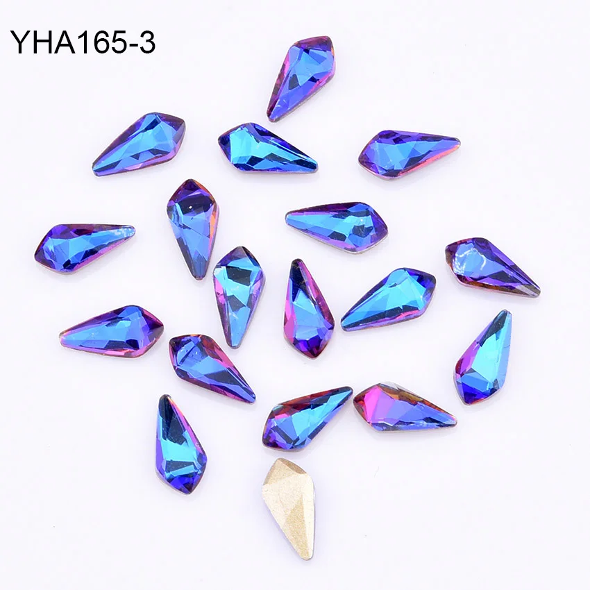 YHA165-3 10 шт. 3D украшение для ногтей Кристаллы для ногтей в форме бриллиантов камни материалы для ногтей аксессуары из стразов 7 цветов выбор YHA165 - Цвет: YHA165-3