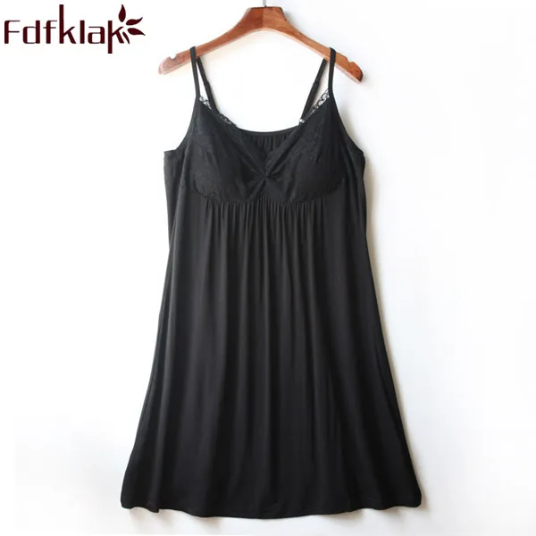 2020 Summer Fashion Sleepwear Sexy Black/White Cotton Nightgowns Women Spaghetti Strap Elegant Nightgowns Women's Lingerie Q303