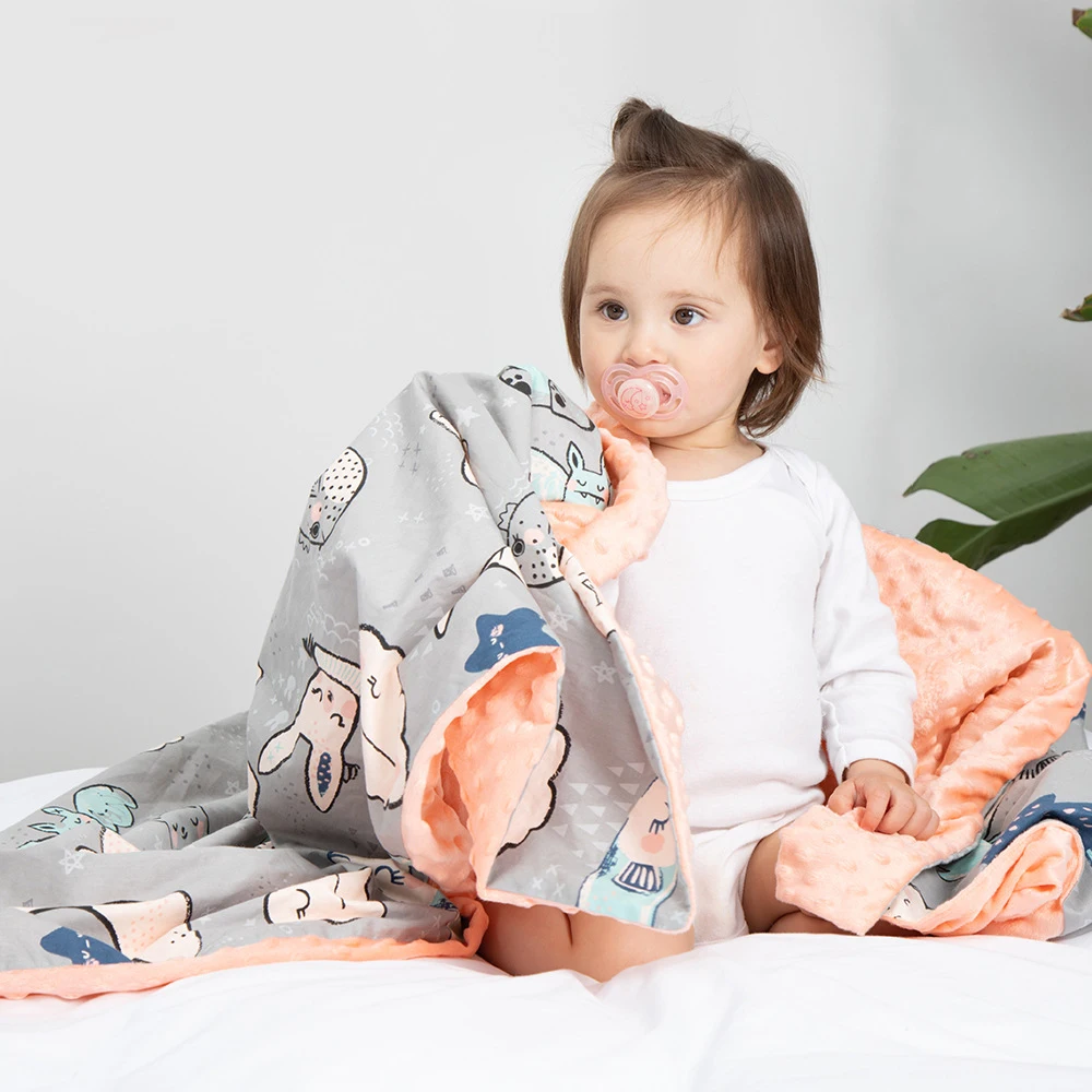 Мягкая детская шапочка теплое Флисовое одеяло для новорожденной коляски детское