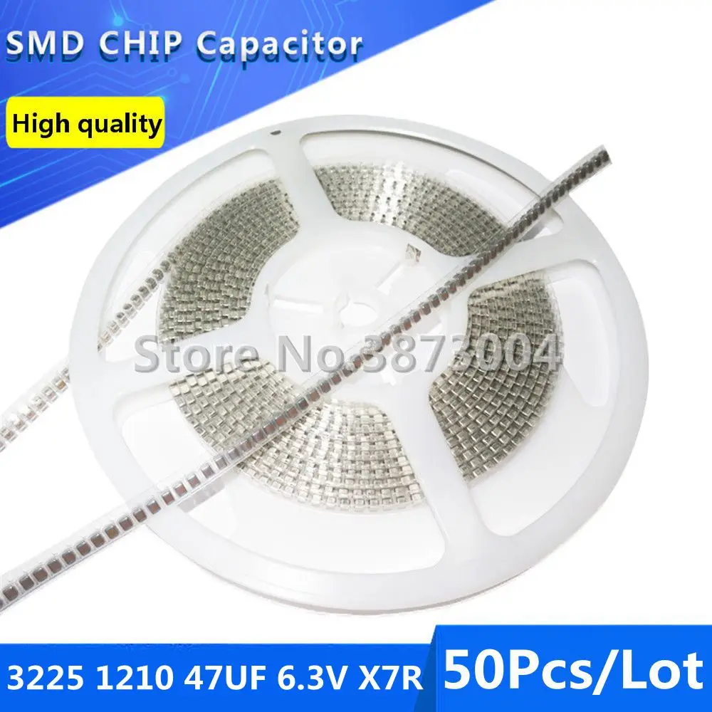 

50 шт., многослойный керамический конденсатор 3225 1210 47 мкФ 6,3 V X7R 10%