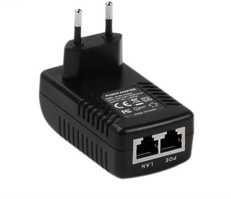 Видеонаблюдения безопасности 48 В 0.5a 24 Вт POE дюбеля Инжектор PoE Ethernet-адаптер IP