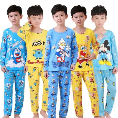 Детская одежда для сна пижамный комплект с героями мультфильмов мальчиков и