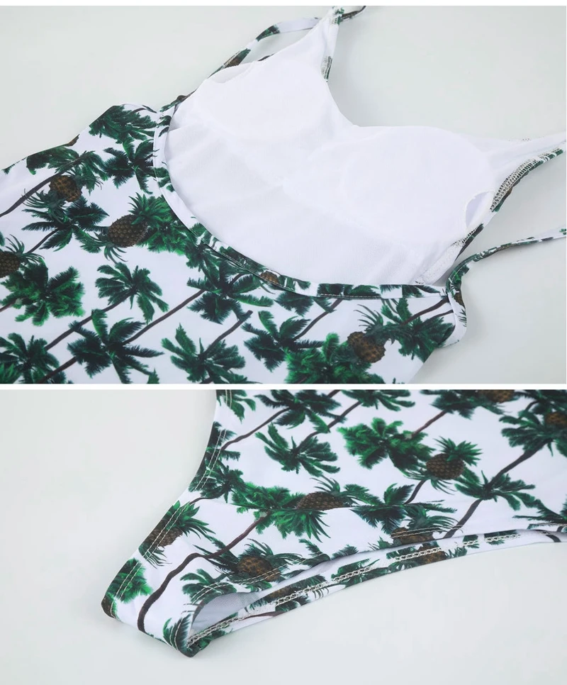 One Piece Swimsuit Women Print Bodysuits Swimwear Summer Sexy Backless Bandage Bathing Suit Swim Wear Monokini Maillot De Bain | Спорт и