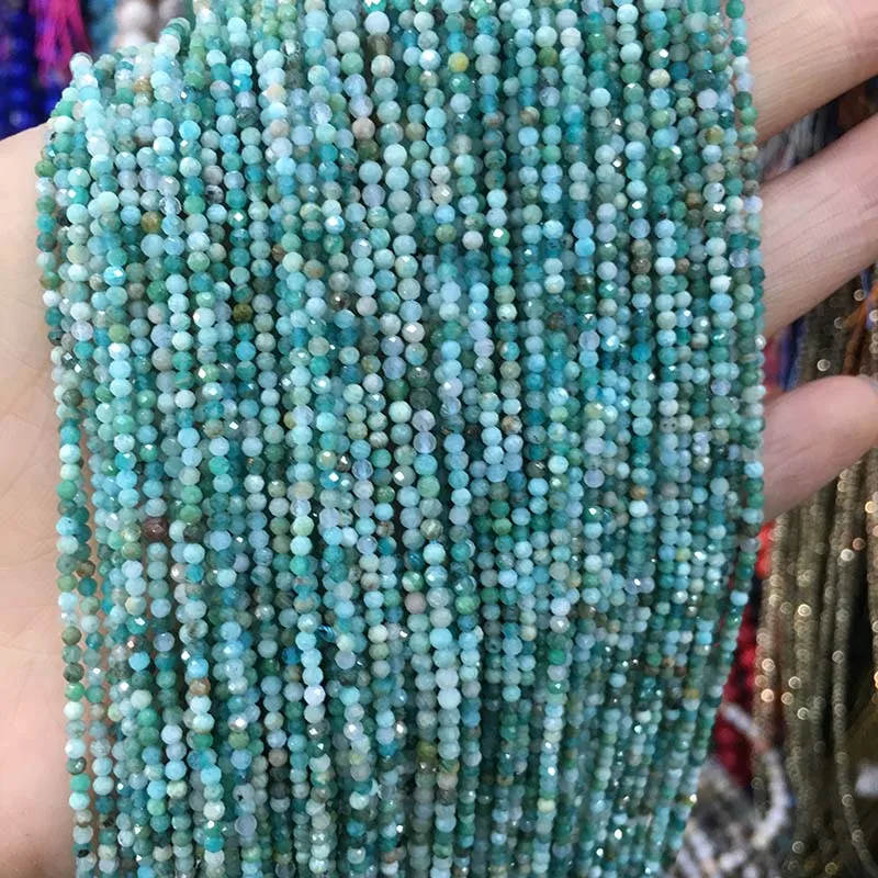 Amazonite6 Маленькие бусины из натурального камня, бусины из натурального граната, апатит 2 мм, разделенные бусины для изготовления ювелирных изделий, ожерелье, браслет своими руками - Цвет: Amazonite6