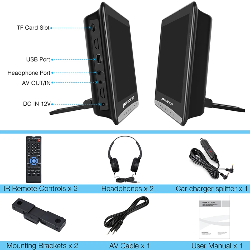 2019 SAT NAVS KAUTO 2x10 1 &quotрегион бесплатный двойной DVD плеер подголовник автомобиля HD USB TF