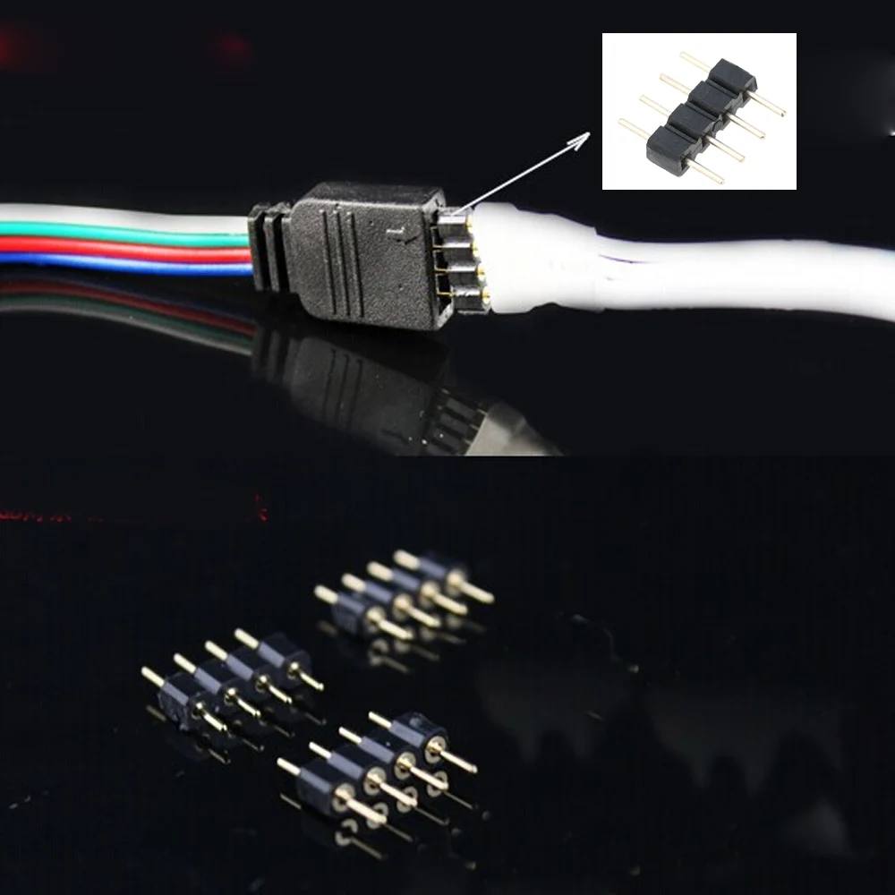 100 шт./лот 4 штырька RGB штекер Игла тип папа двойной DIY маленькая часть для