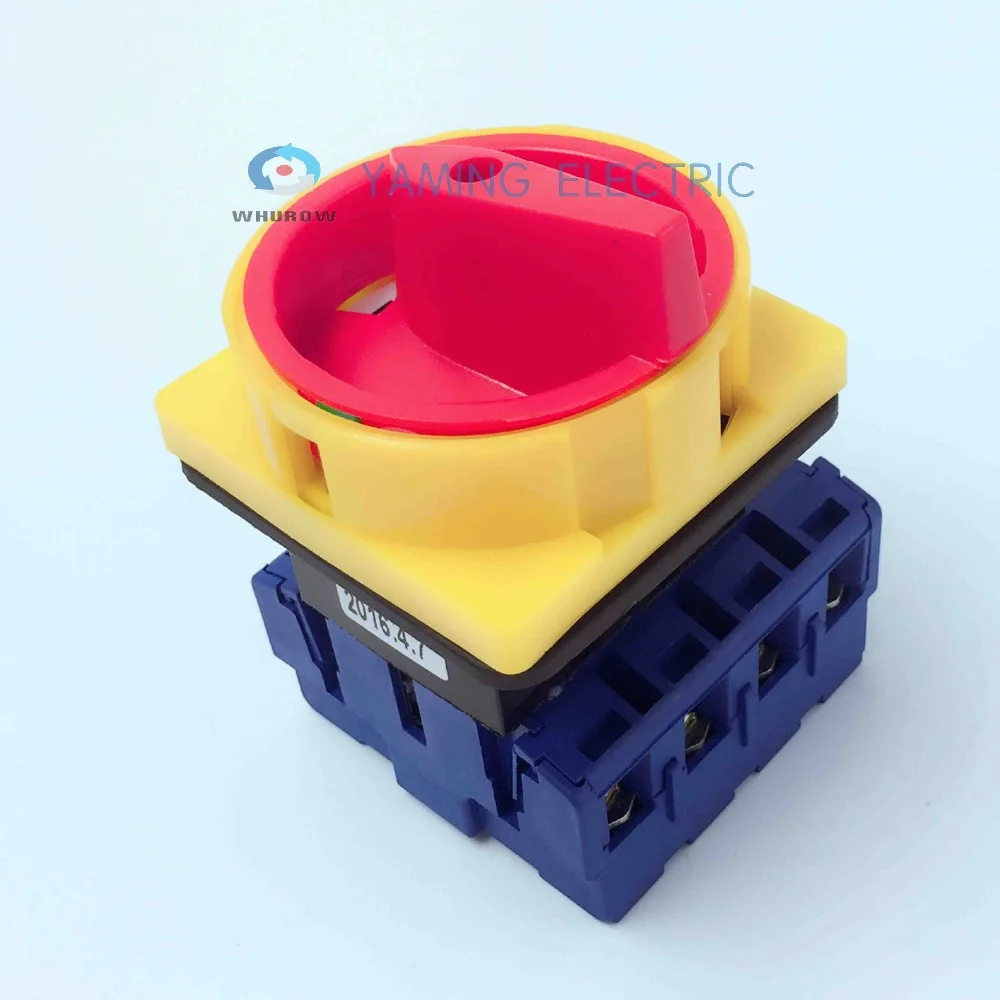 Выключатель изолятора нагрузки с панелью навесного замка 63 А 4 фазы 2-позиционный