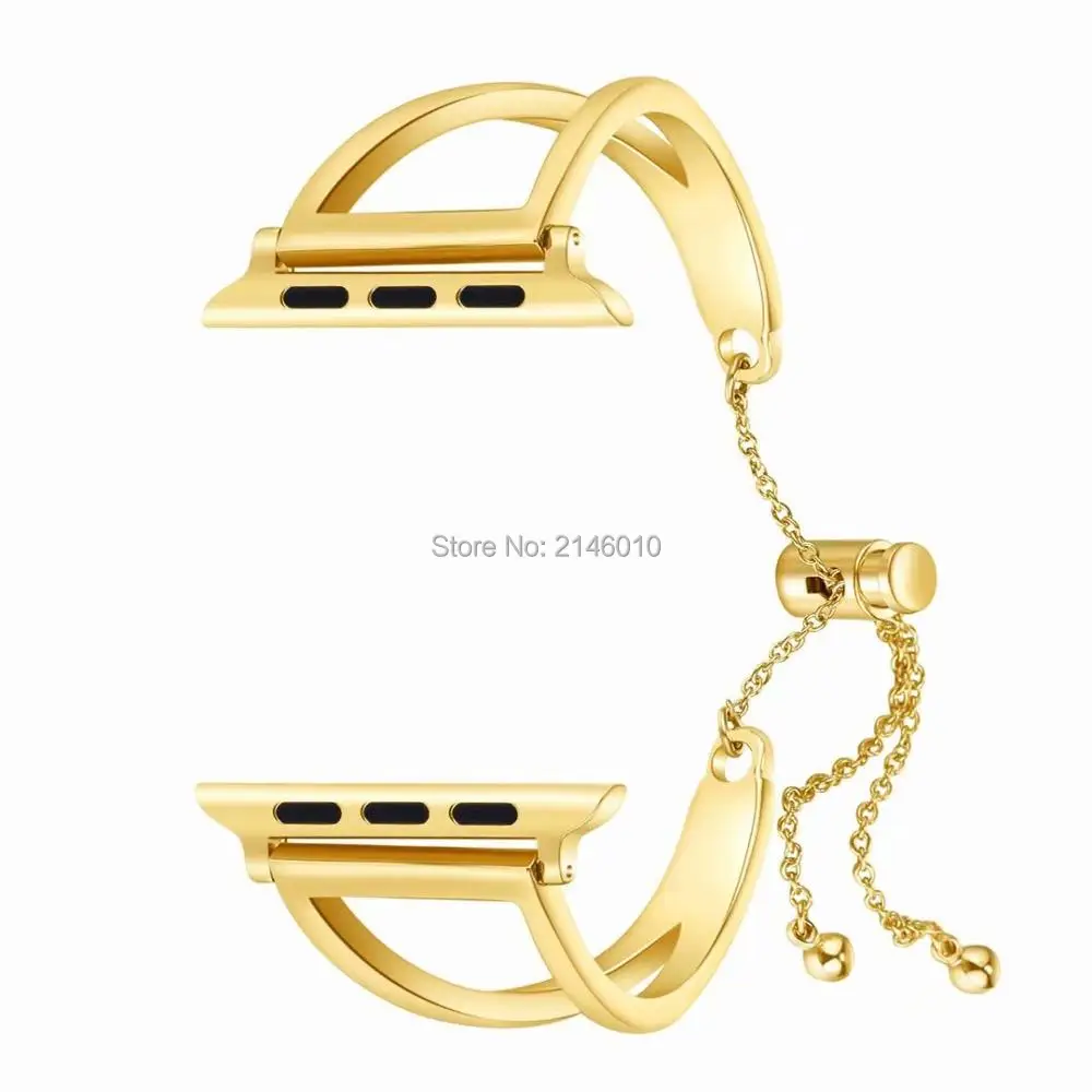 Ремешок из нержавеющей стали для Apple Watch Band браслет на цепочке iWatch Girl с блестками