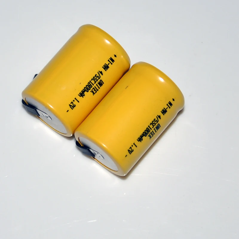 16PCS Sub C 4/5SC 1.2V rechargeable battery 1800mah 4/5 SC ni-mh nimh cell with welding pins tab for electric drill | Электроника
