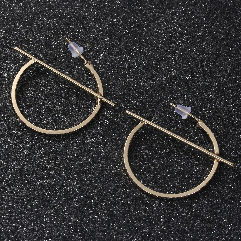 8 сезонов Мода цинковый сплав Для женщин полукруглый Висячие серьги золотой