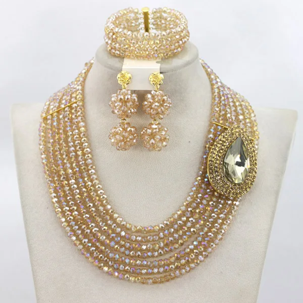 Новое поступление хрустальные бусины Afriacn Свадебный комплект ювелирных изделий