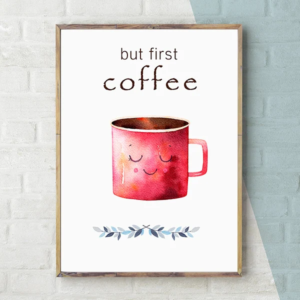 Coffee Kichen Cofe настенные художественные плакаты и принты кофе на холсте художественные картины Скандинавская столовая настенные картины для украшения дома плакат - Цвет: Coffee