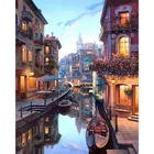 Разноцветная Алмазная Вышивка Венеция-город на воде вид 5d алмазная живопись своими руками полноразмерная мозаика картина Стразы Z581