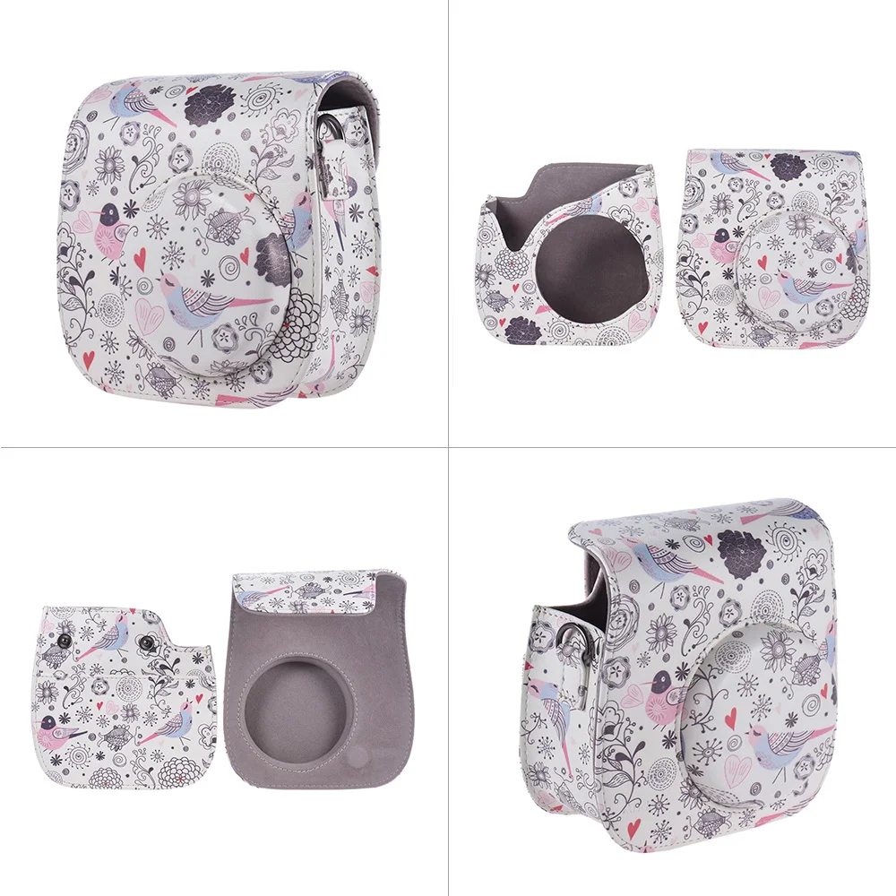 Andoer милый прекрасный ПУ кожаный защитный чехол для камеры с рисунком птицы