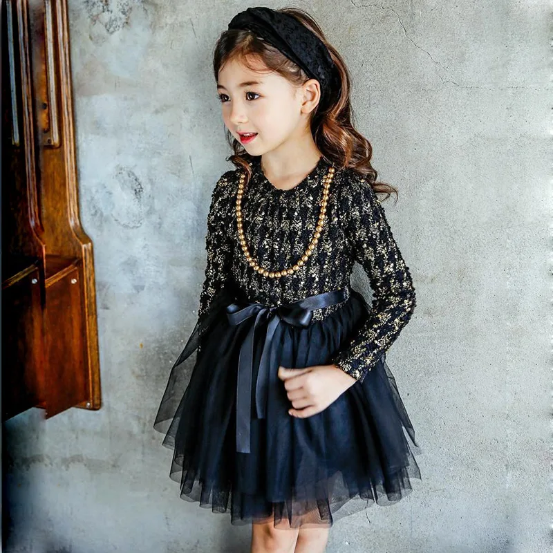 2018 Autumn Winter Dress Girls Princess Dresses Kids Clothes Casual Long Sleeve Children Cashmere Thickening Christmas | Детская одежда