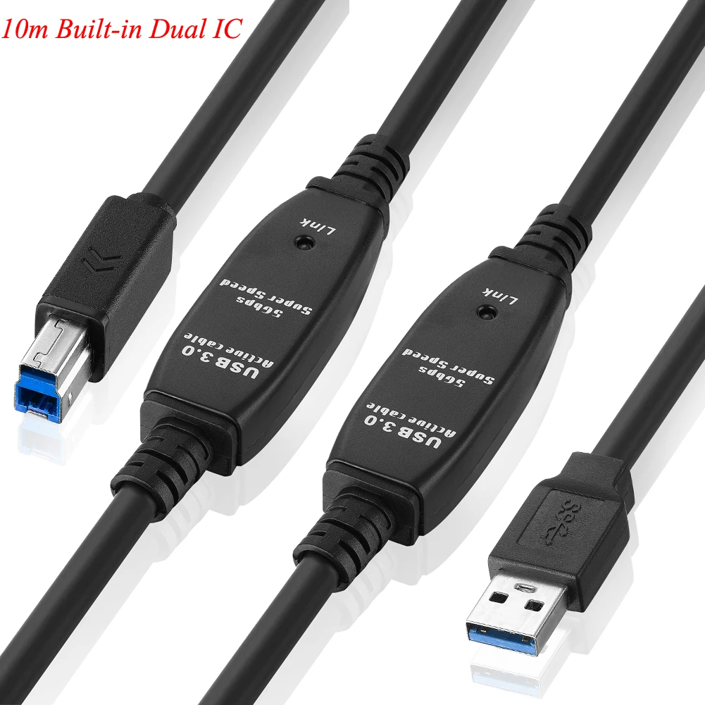 Lballist USB 3,0 кабель для принтера встроенный ic чипсет USB 3,0 тип A штекер USB 3,0 Тип B Мужской фольги Плетеный экранированный 5 м 10 м